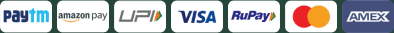 Paytm, Amazon Pay, UPI, Visa, RuPay, Mastercard and American Express accepted